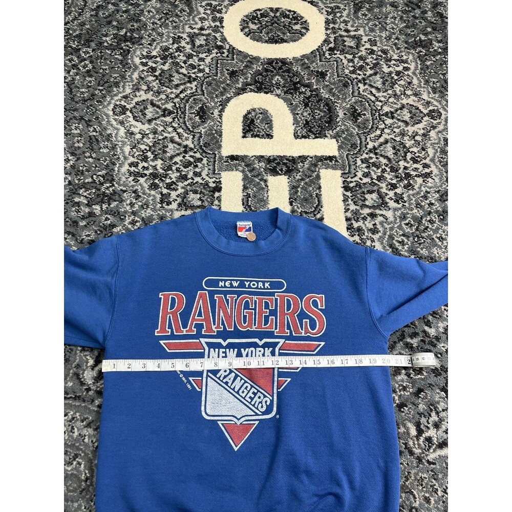 Vintage Mens 90s New York Rangers Hockey Sweatshirt Size Medium Made In USA - Picture 5 of 10